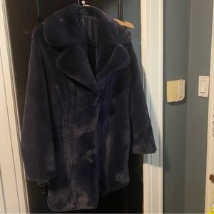 & Other Stories Purple Faux Fur Coat